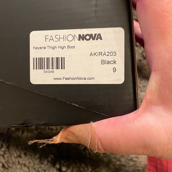 Fashion nova Over The Knee Fitted Nylon black High Heel Boots - Picture 4 of 4